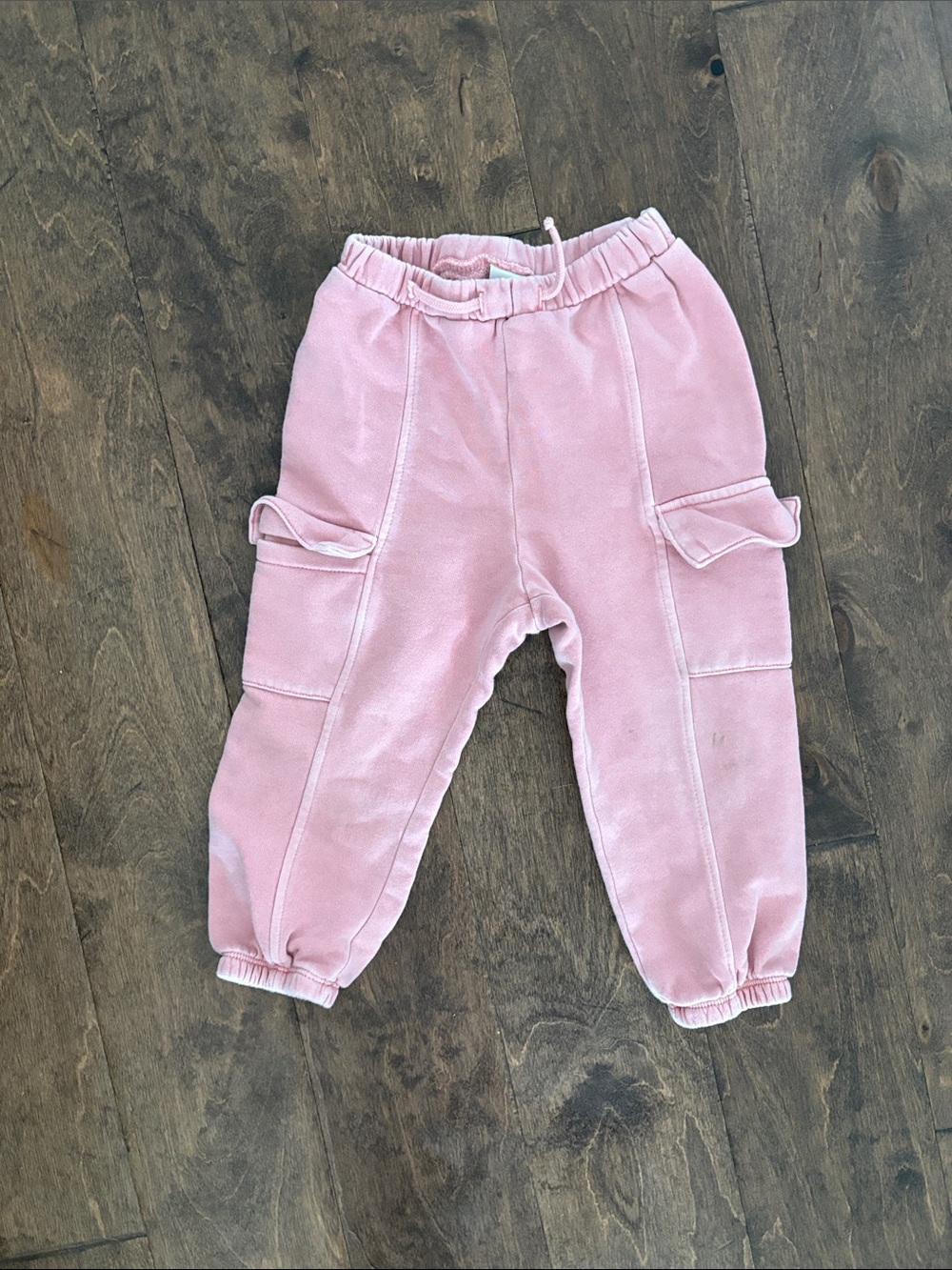H&M Pink Cargo Pocket Kids Fleece Jogger Pants - Soft Pull-On Bottoms
